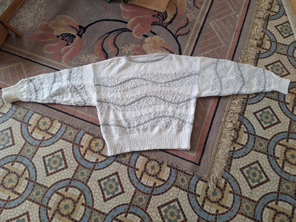 Handgebreide pull, Maat 38/40 (M), Phildar, Wit, Ophalen of Verzenden