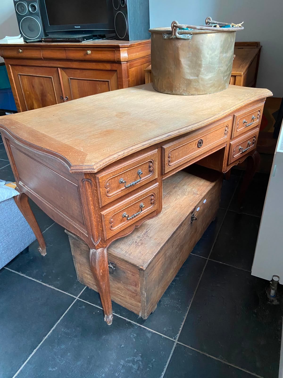 Elegant bureau in Louis XV-stijl - 5 laden - goede staat, Ophalen