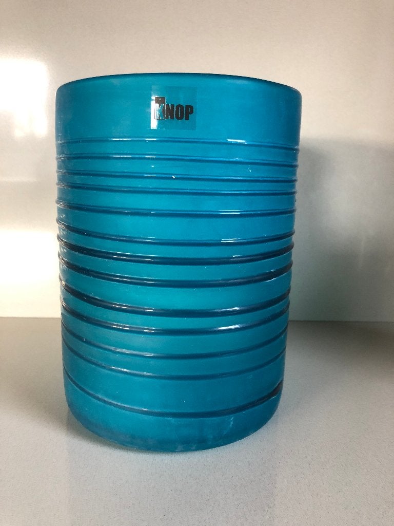 Vaas (merk: KNOP), Huis en Inrichting, Ophalen, Blauw, Nieuw, Glas