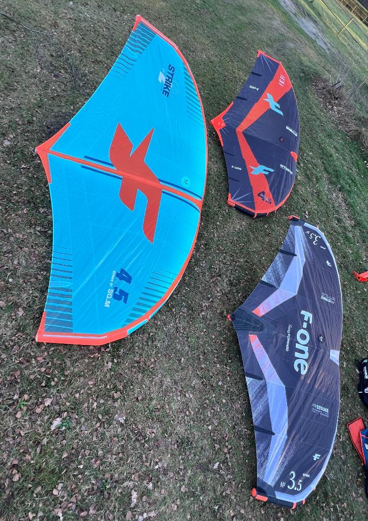 F-One Strike Wings - 2,5m 3,5m 4,5m 5,5m (V2, V4 & V5), Watersport en Boten, Ophalen of Verzenden, Gebruikt, Wingsurf-wing