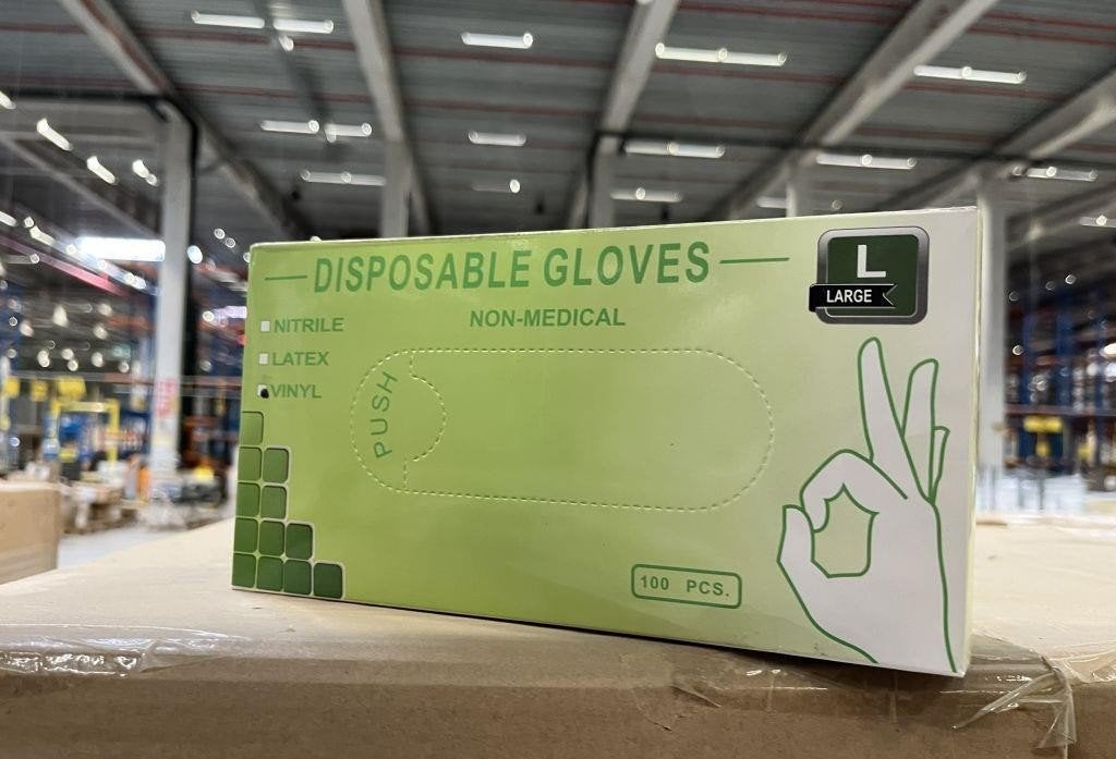 500 boîtes de gants jetables en vinyle,100pcs/vente par lots, Enlèvement