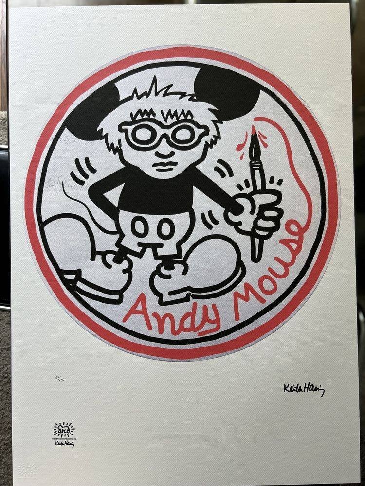 Keith Haring (After) - Andy Mouse, Antiek en Kunst, Kunst | Litho's en Zeefdrukken, Ophalen of Verzenden