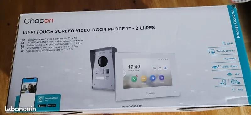 CHACON Wi-Fi videofoon - 2 draden - aangesloten, Ophalen of Verzenden, Bedraad