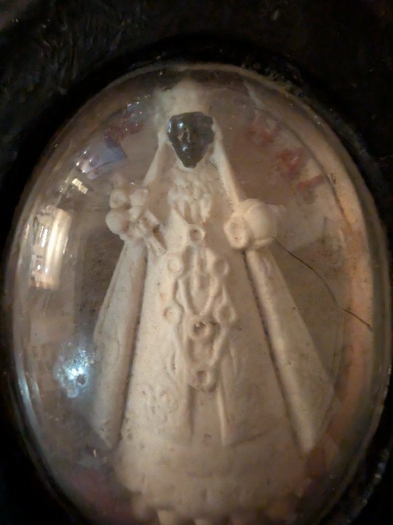 19de eeuwse medaillon, Zwarte Madonna van Halle, Ophalen of Verzenden
