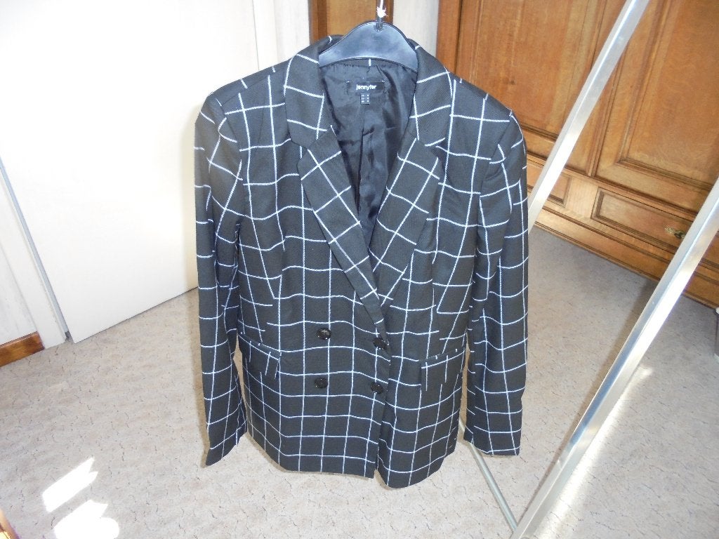 VESTE BLAZER " Noir "carreaux " T.S. /T.176 JENNYFER - NEUF, Neuf, Jennyfer, Pull ou Veste, Enlèvement