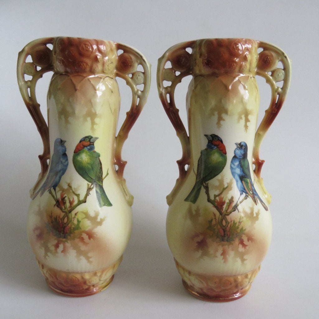Koppel vazen vogels Austria 72, Antiek en Kunst, Ophalen of Verzenden