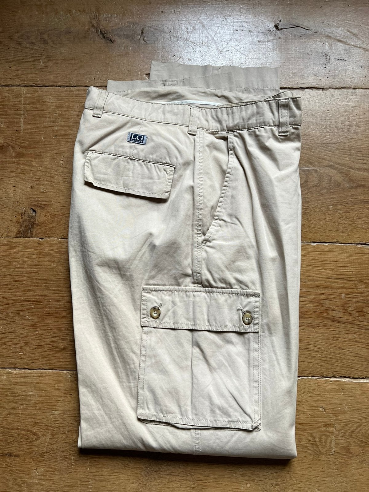 Geklede broek maat 33 (medium) met brede pijpen, Vêtements | Hommes, Pantalons, Enlèvement, Comme neuf, Taille 48/50 (M), Beige