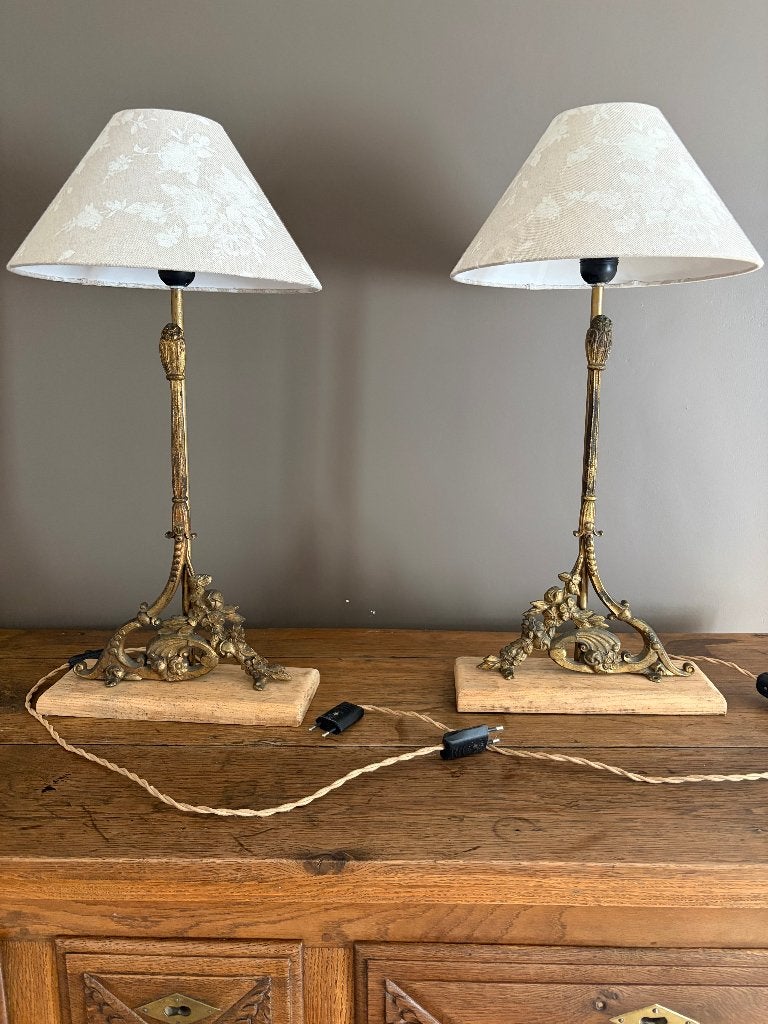 Lampes de table, Enlèvement, Utilisé, 62 cm, Bois