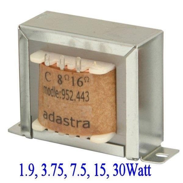 100Volt line transformer, 1.9, 3.75, 7.5, 15, 30Watt, Ophalen of Verzenden, Nieuw