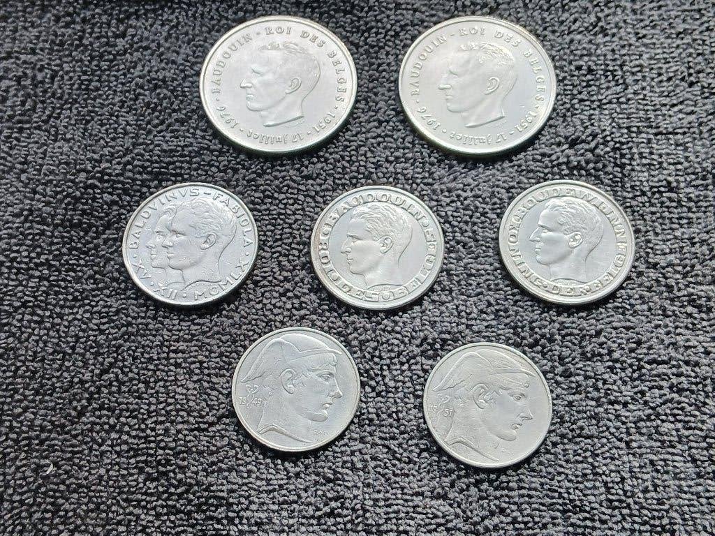 Belgique lot de 7 pièces en argent, Timbres & Monnaies, Enlèvement ou Envoi, Argent, Argent