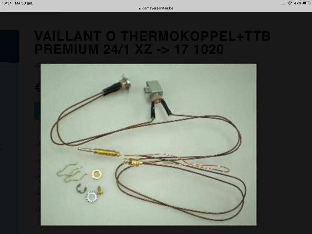 Vaillant thermokoppel +Begrenzer, Bricolage & Construction, Thermostats, Enlèvement ou Envoi, Neuf