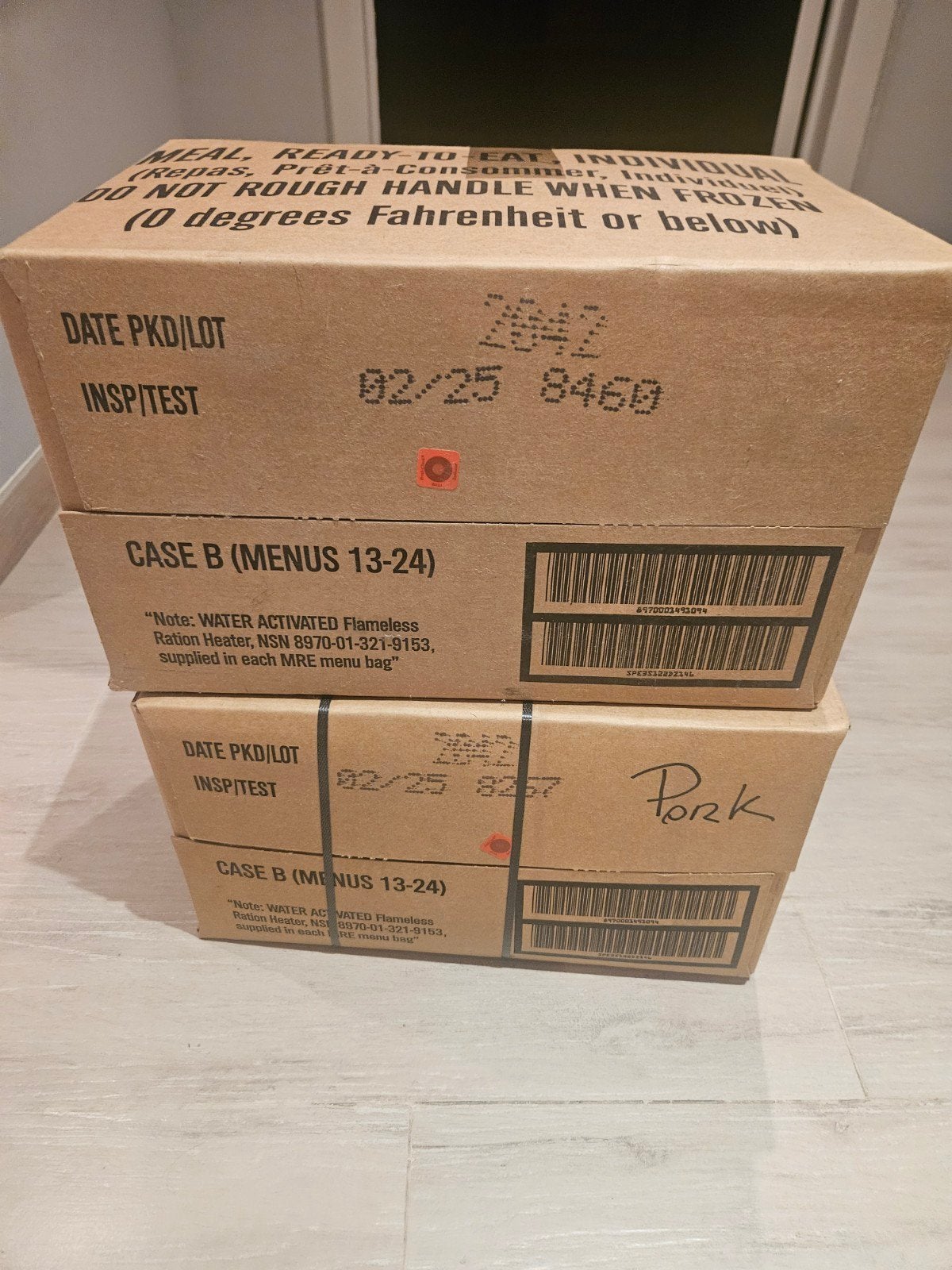 2x MRE, Ophalen, Doos