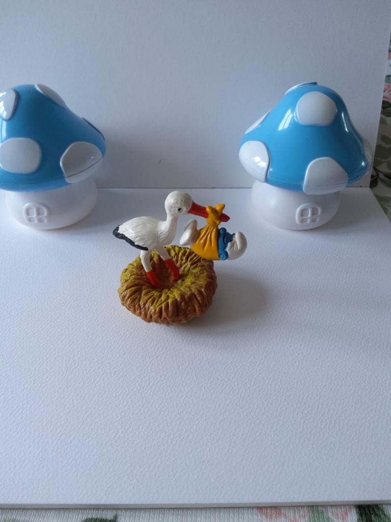 Supersmurf de Ooievaar met baby, Verzamelen, Smurfen, Ophalen of Verzenden, Gebruikt, Poppetje, Figuurtje of Knuffel
