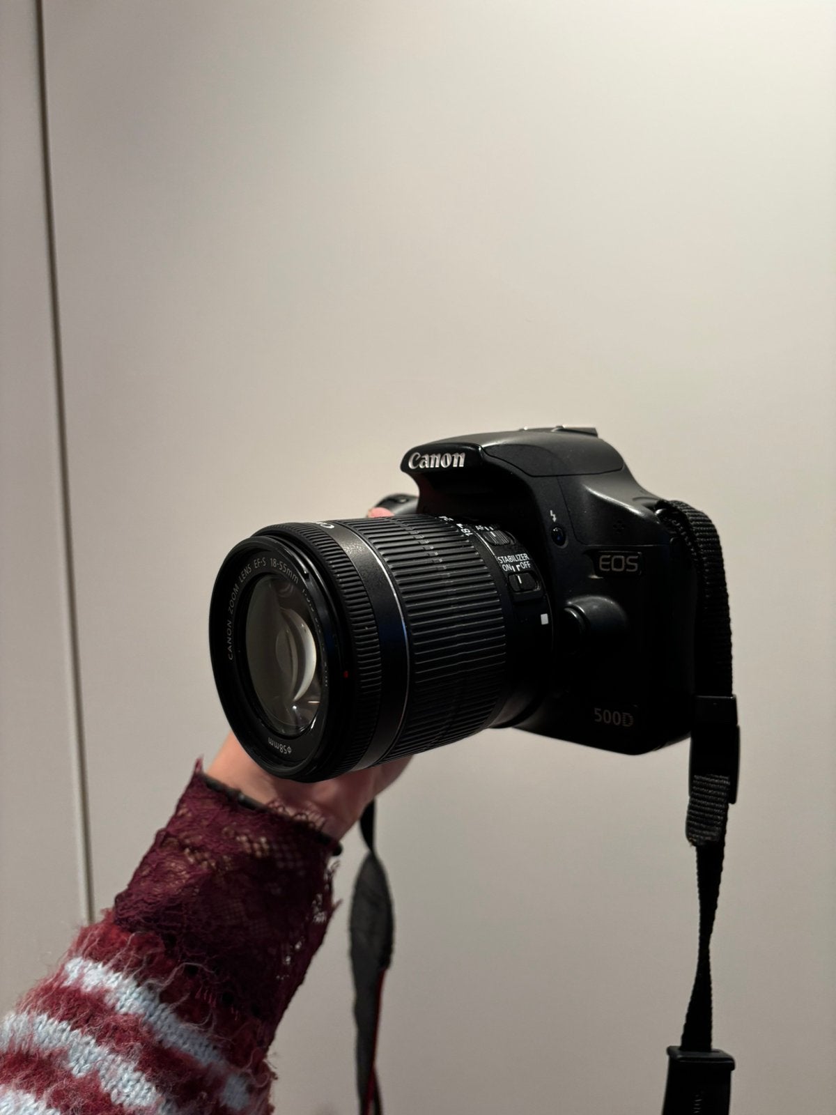 Canon EOS 500D + EF-S 18-55mm f/3.5-5.6 IS STM, Ophalen, Zo goed als nieuw, Canon