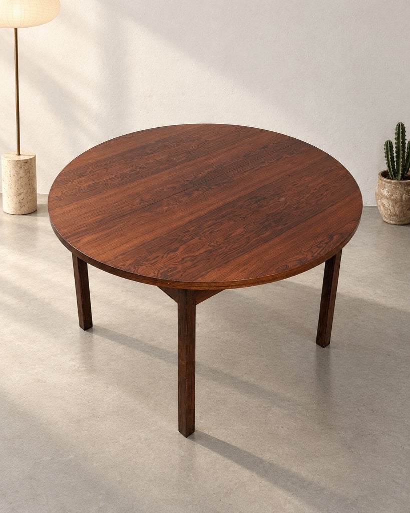 Table ronde extensible en palissandre, Enlèvement, Ovale