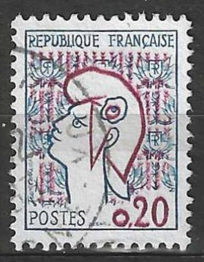 Frankrijk 1961 - Yvert 1282 - Marianne de Cocteau (ST), Verzenden, Gestempeld