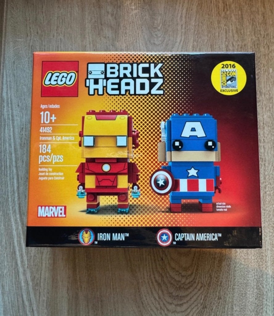 Lego set Brickheadz 41492 - Iron Man en Captain America, Ophalen, Compleet, BrickHeadz, Lego