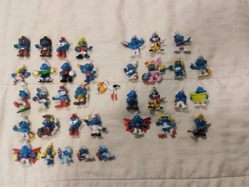 smurfen, apart of in 1 lot : deel 8, Collections, Enlèvement ou Envoi, Utilisé, Différents Schtroumpfs, Poupée, Figurine ou Peluche