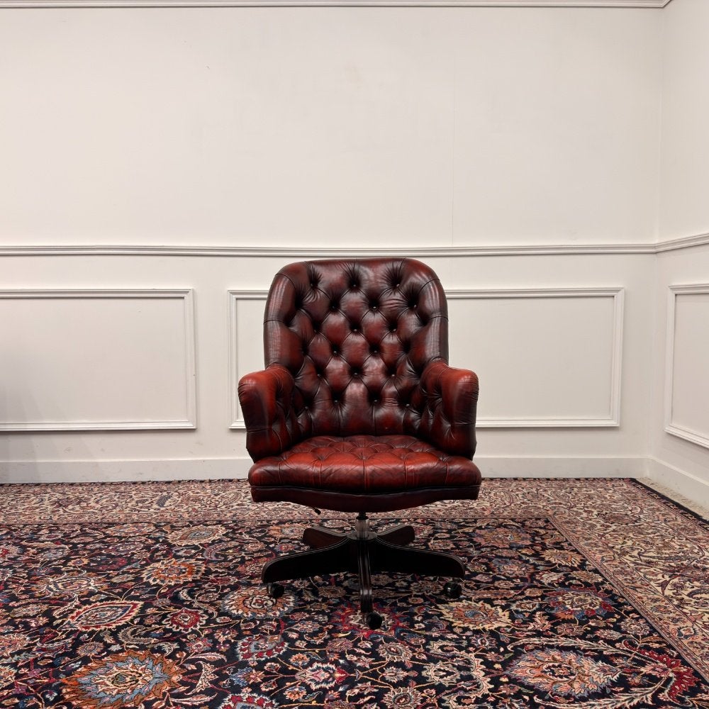 Klassiek Engels Chesterfield Bureaustoel, Ophalen of Verzenden