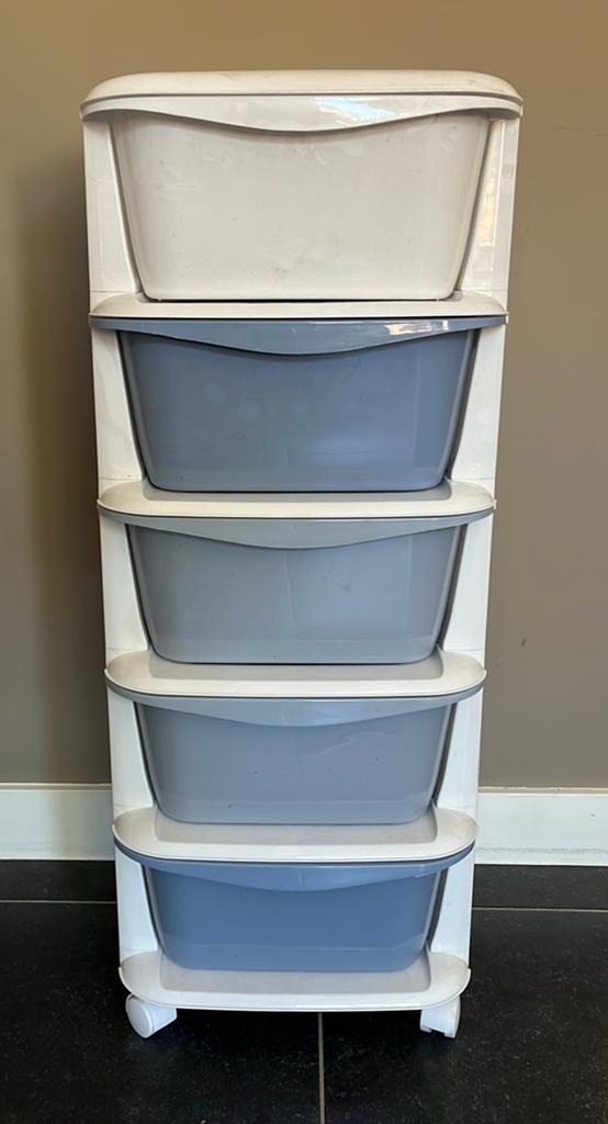 Opbergkast op wieltjes met 5 laden, Maison & Meubles, Armoires | Commodes, Utilisé, Enlèvement