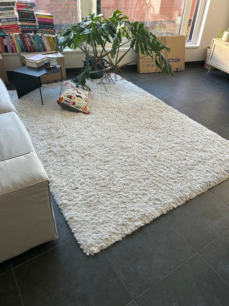 Tapijt, Ophalen, Gebruikt, Wit, 150 tot 200 cm
