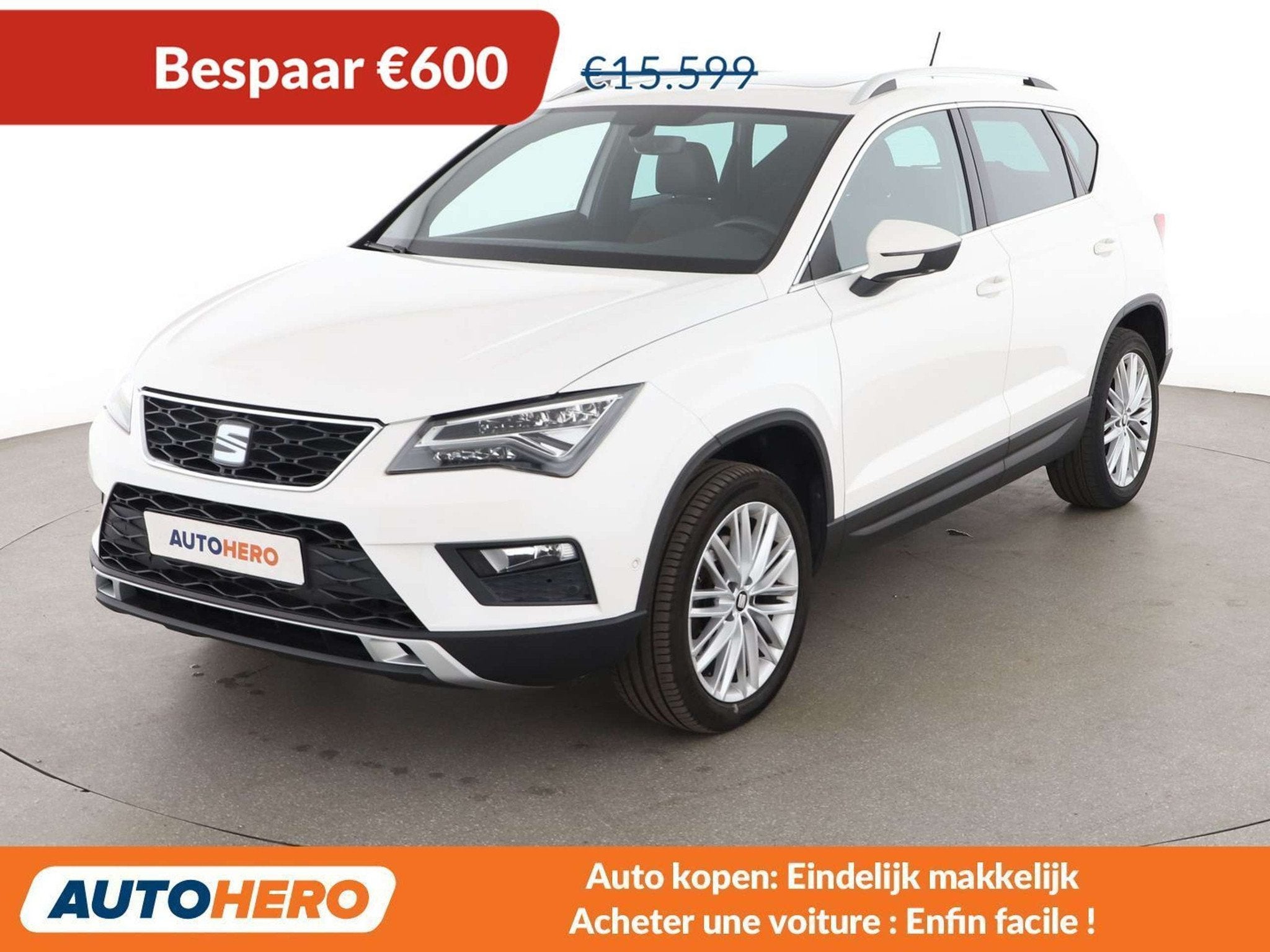 SEAT Ateca 1.4 TSI ACT Xcellence (bj 2017, automaat), Auto's, Seat, Gebruikt, 110 kW, Ateca, Wit