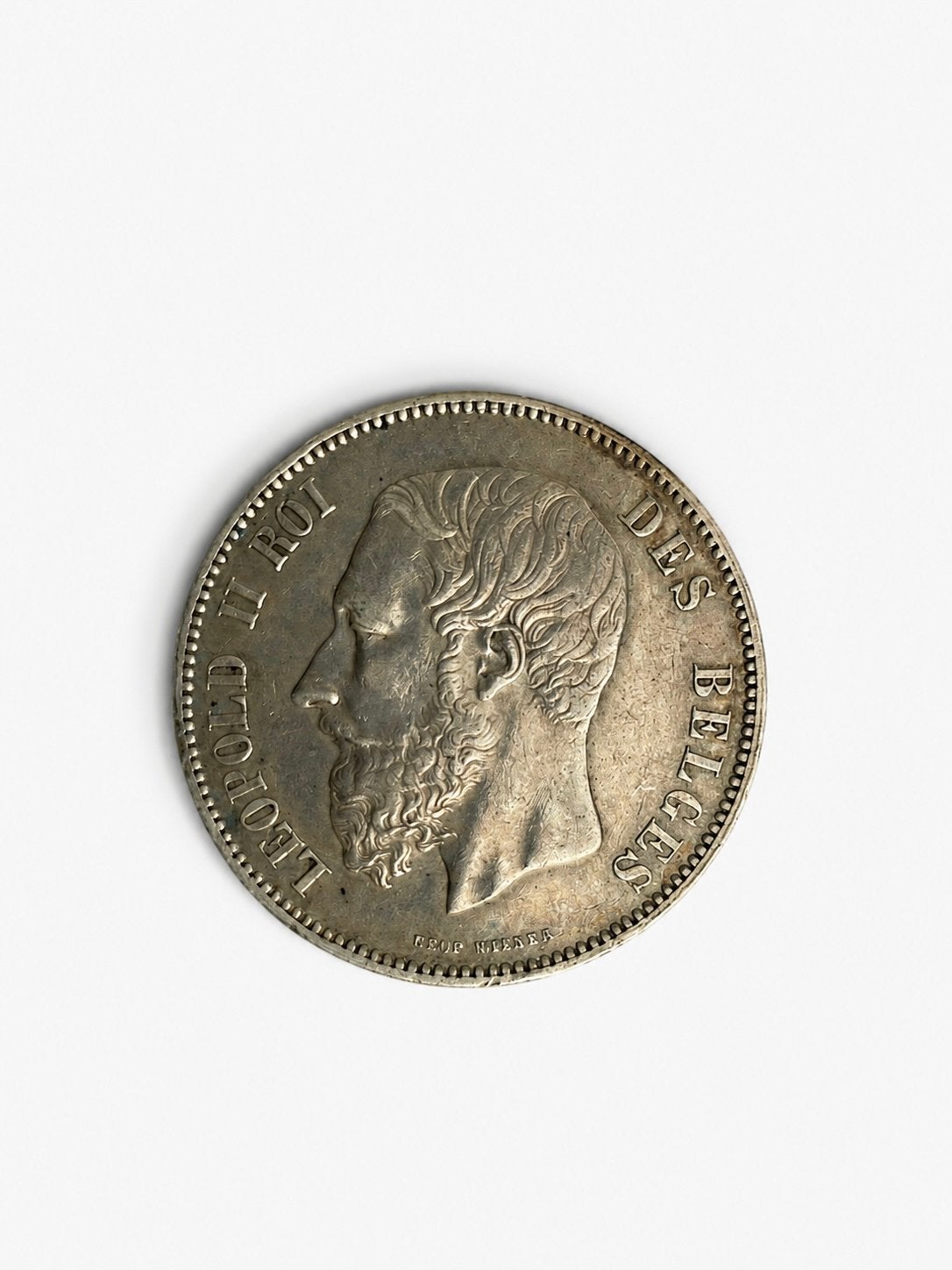 belgische zilveren 5 frank munt 1870 – leopold ii, Postzegels en Munten, Ophalen of Verzenden, Zilver