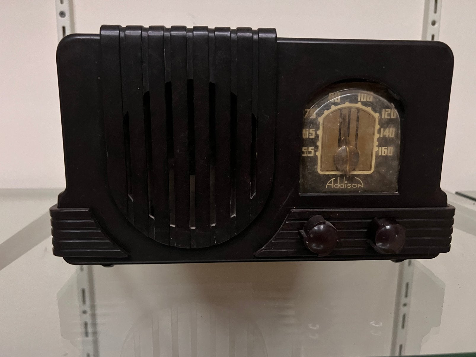 Addison L2 Art-Deco “Waterfall” radio uit 1946 - Canada, Ophalen of Verzenden, Gebruikt, Radio