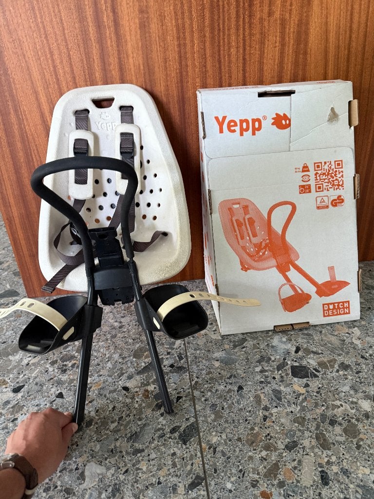Yepp mini - fietsstoeltje - voorzitje - Wit, Ophalen, Gebruikt, Yepp