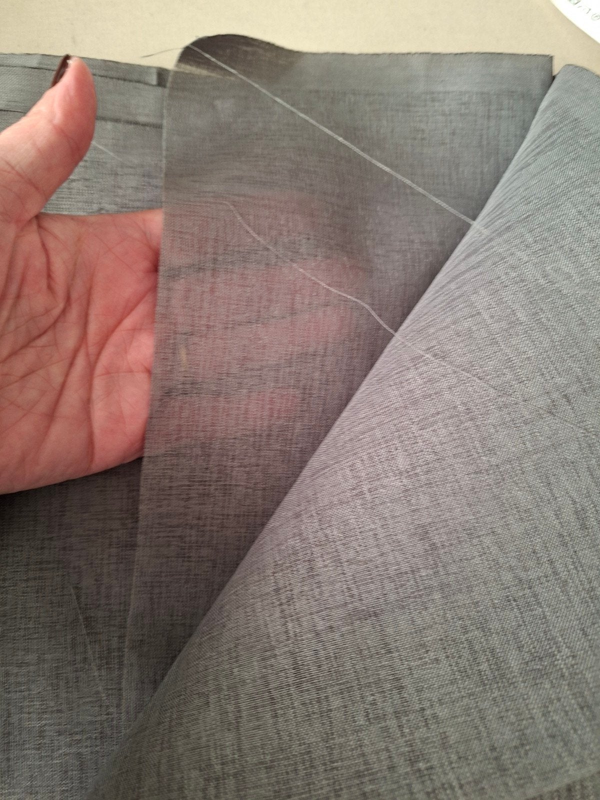 tissu,  voilage 380/290 cm, Enlèvement, Neuf, Polyester, Gris