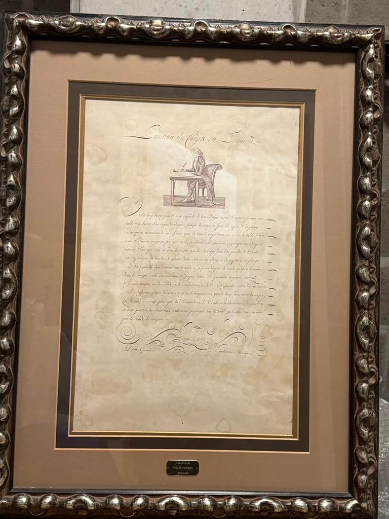 Prachtige tekening met kader Pieter Porters, Ophalen, Zo goed als nieuw