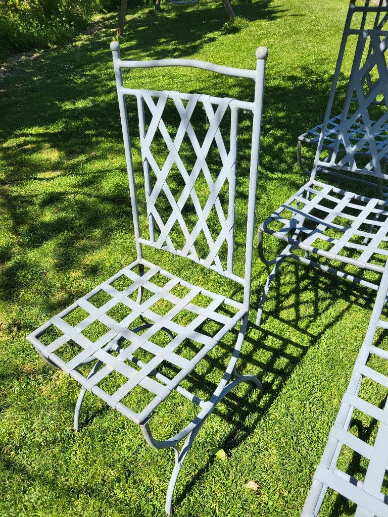 Ensemble de jardin avec 6 chaises en métal et table, Jardin & Terrasse, Chaise, Enlèvement, Utilisé, Autres matériaux