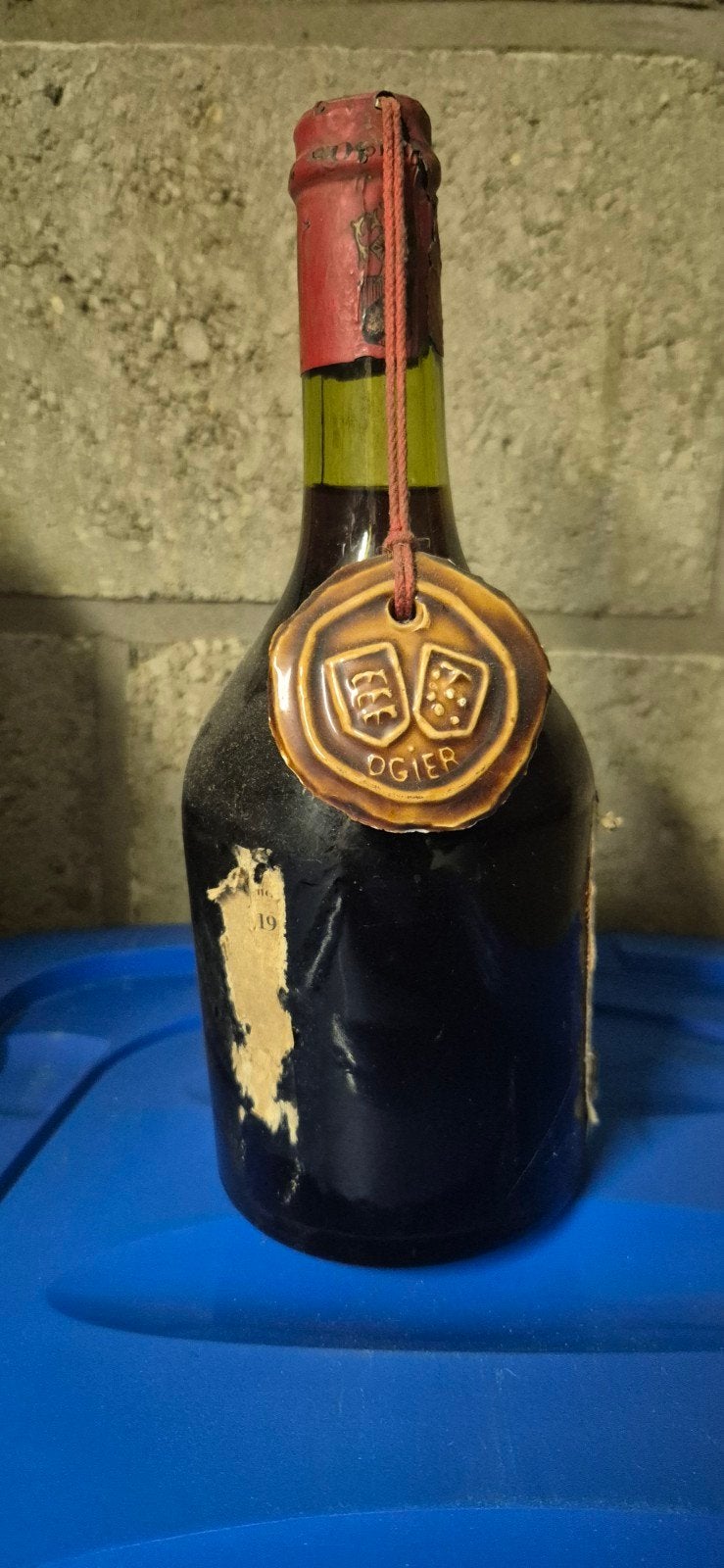 Vintage  wijn fles Ogier & Fils Avignon., Ophalen of Verzenden