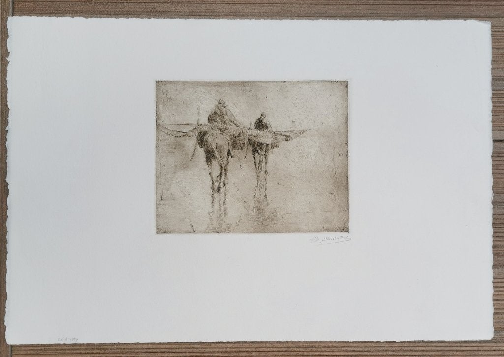 Albert Crahay, Dagelijks leven, Ets, 50 cm, Ophalen of Verzenden