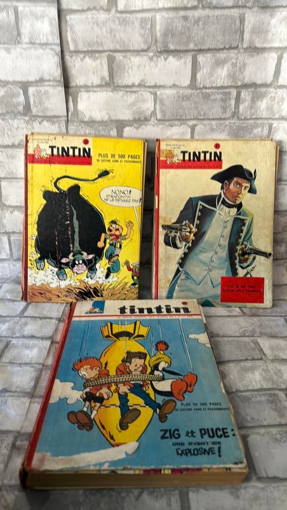 Lot de 11 recueils originaux de journal de TinTin, Enlèvement ou Envoi, Comme neuf