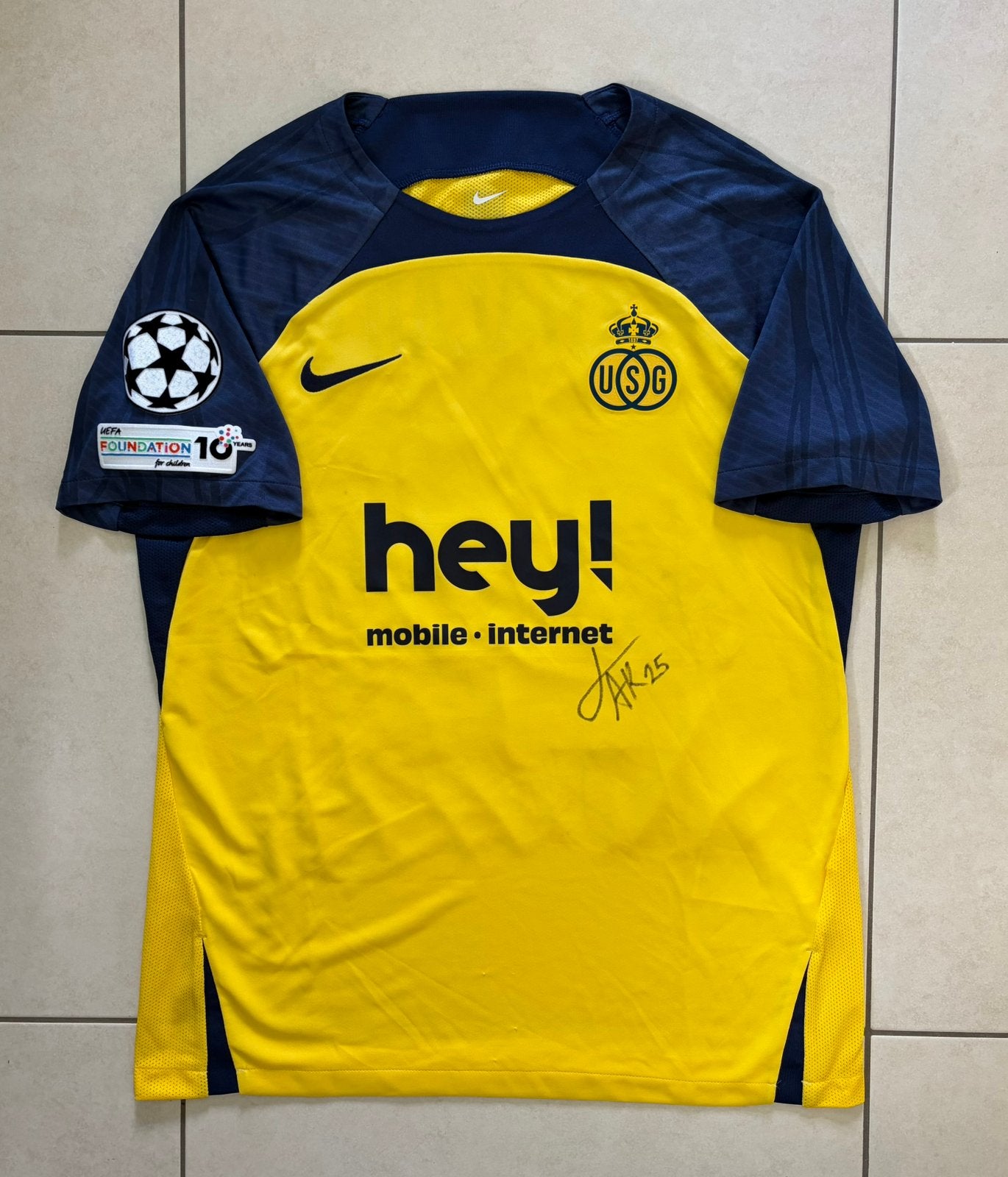 Matchworn Anan Khalaili Rusg - OM Champions League, Verzamelen, Ophalen of Verzenden, Gebruikt, Shirt