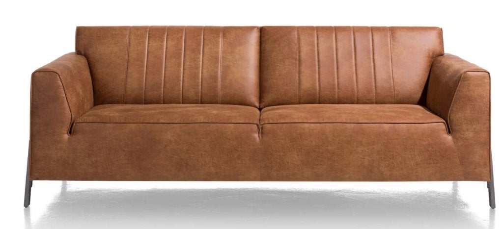 H&H Zembla 3-Zits Cognac – Pocketvulling – Nieuwstaat, Ophalen, Zo goed als nieuw, Stof, Modern Design