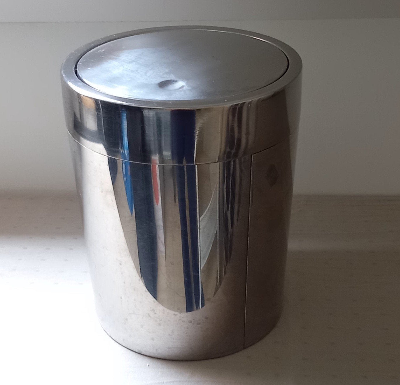 Prullenbak 10L., Maison & Meubles, Accessoires pour la Maison | Poubelles, Moins de 10 litres, Enlèvement, Comme neuf, Inox