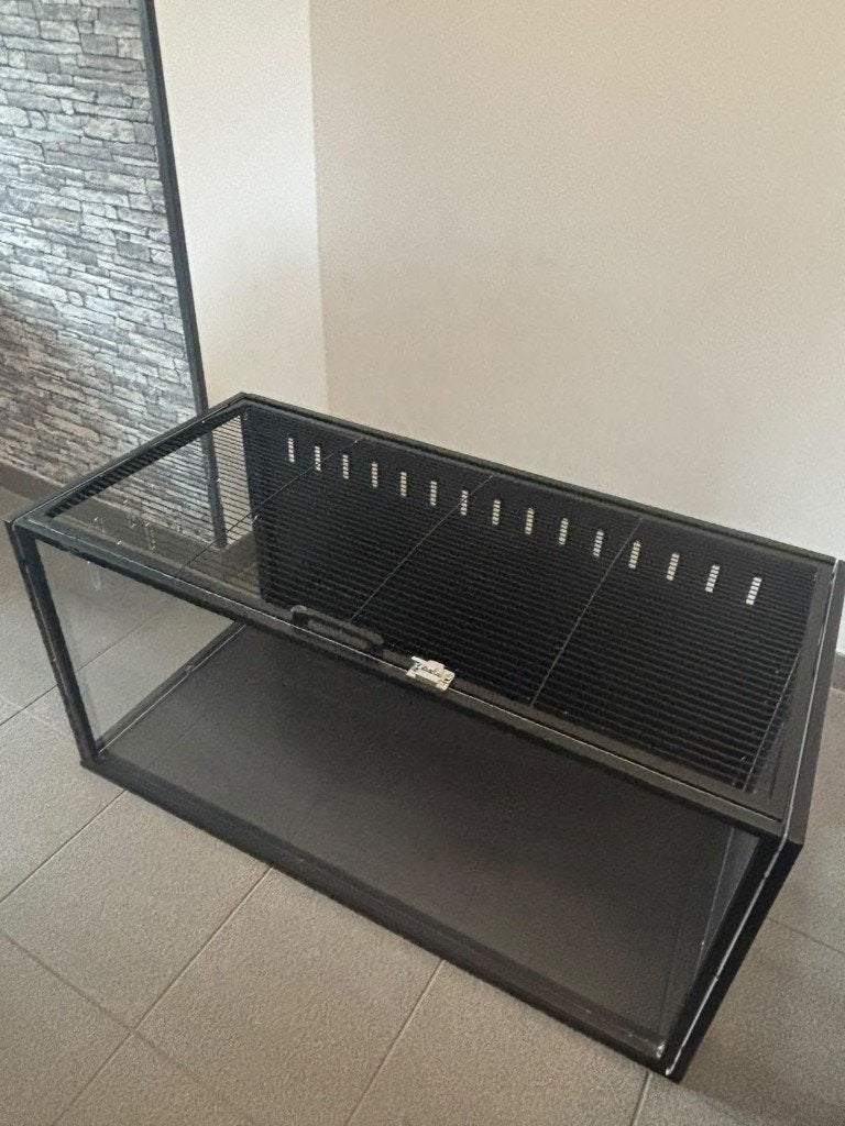 PawHut Hamsterkooi Staal Acryl 105 x 51 x 53 cm - Zwart, Dieren en Toebehoren, Nieuw, 75 tot 110 cm, Ophalen, Minder dan 60 cm
