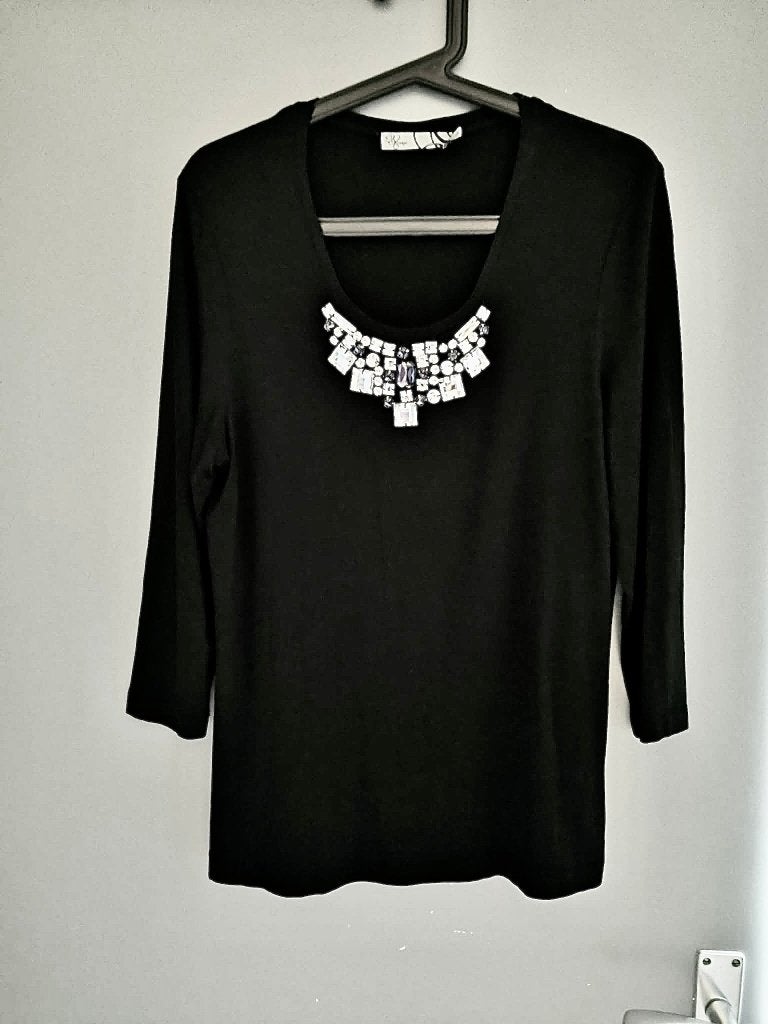 Blouse maat L - D'AUVRY, Zwart, Maat 42/44 (L), Ophalen of Verzenden, Zo goed als nieuw