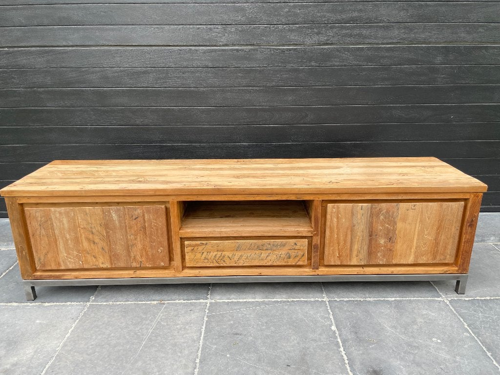 Tv meubel old teak, Ophalen of Verzenden, Zo goed als nieuw, Teakhout