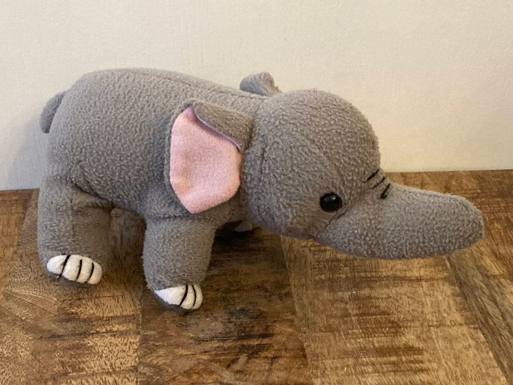 Knuffel olifant - 10x20 cm, Gebruikt, Grijs, Ophalen of Verzenden, Olifant