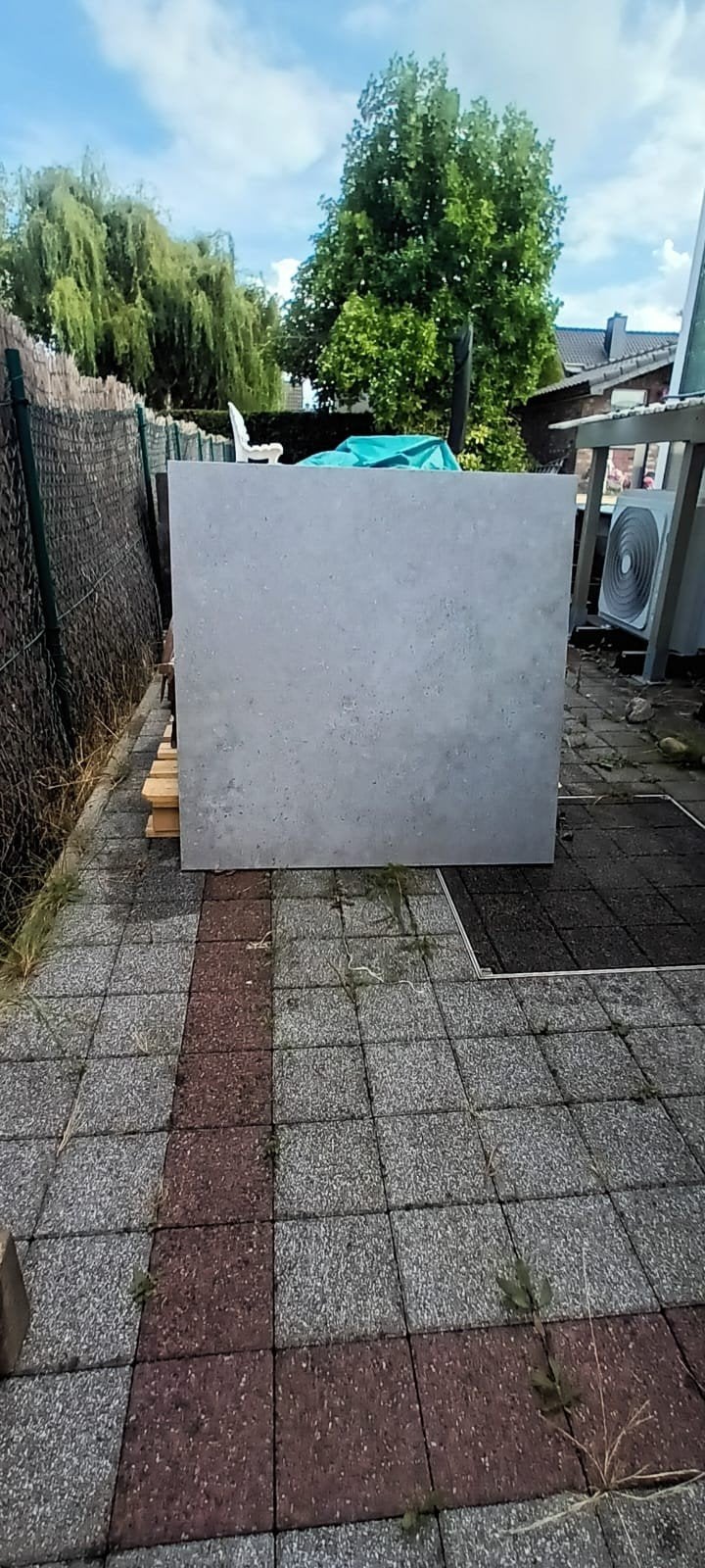 Pavés extérieurs gris 90x90x2 - NOUVEAUX, Pierre ou Argile, Enlèvement, Dalles, 10 m²² ou plus