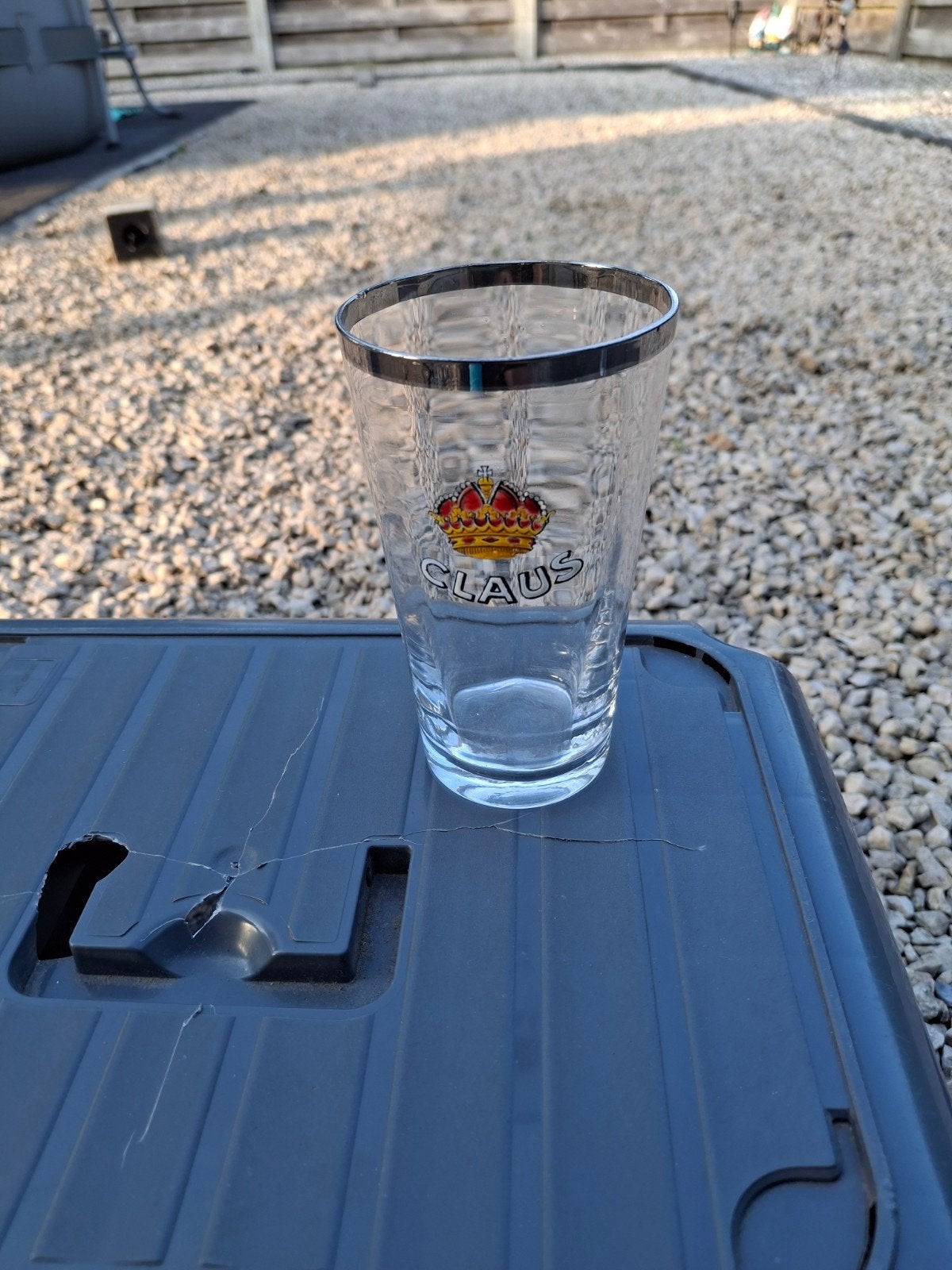 Oud email bierglas claus tielrode, Verzamelen, Ophalen of Verzenden