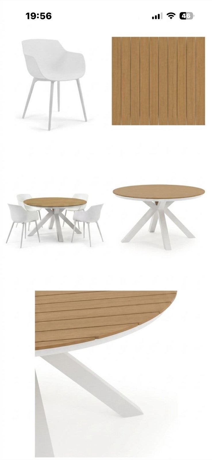 Exterio Tuinset:  Polywood Tafel + 4 Paco Stoelen, Tuin en Terras, Ophalen, Zo goed als nieuw, Rond, Kunststof