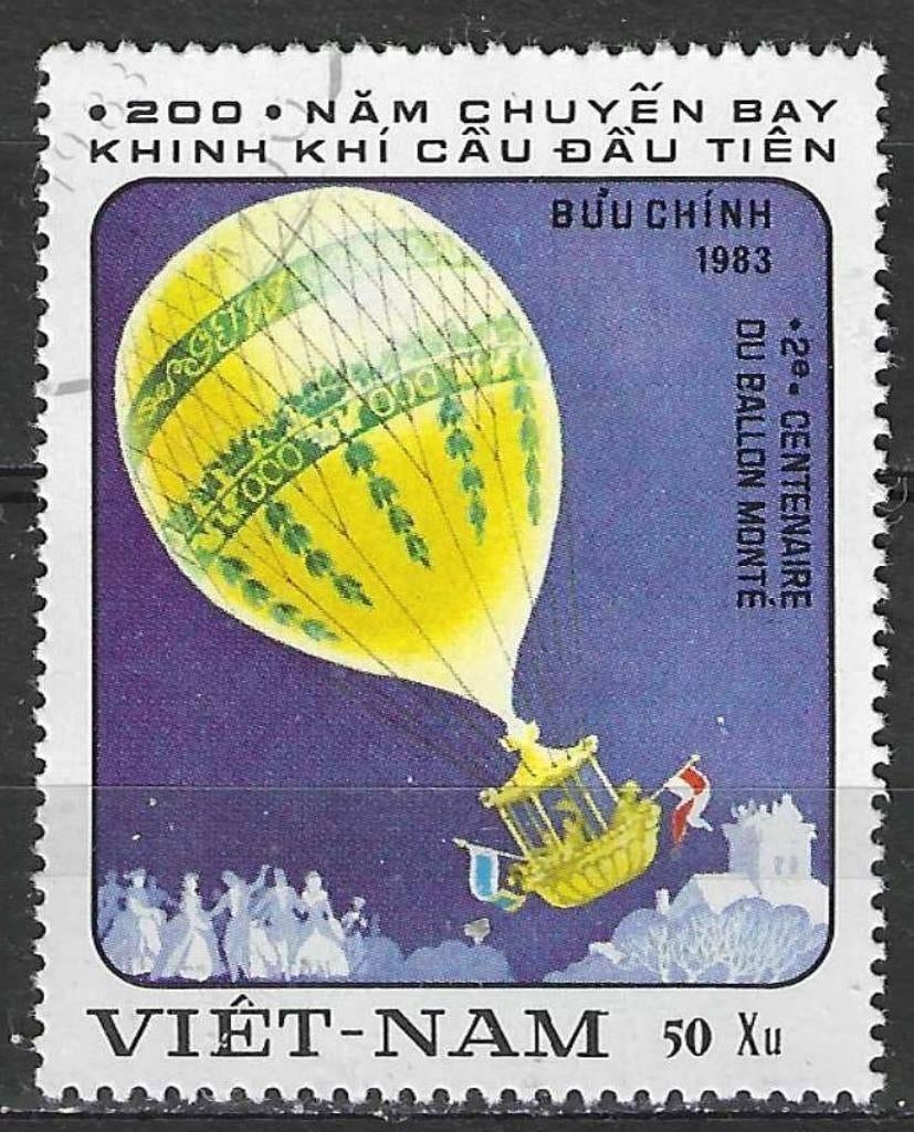 Vietnam 1983 - Yvert 395 - Ballonnen - 50 xu (ST), Verzenden, Gestempeld