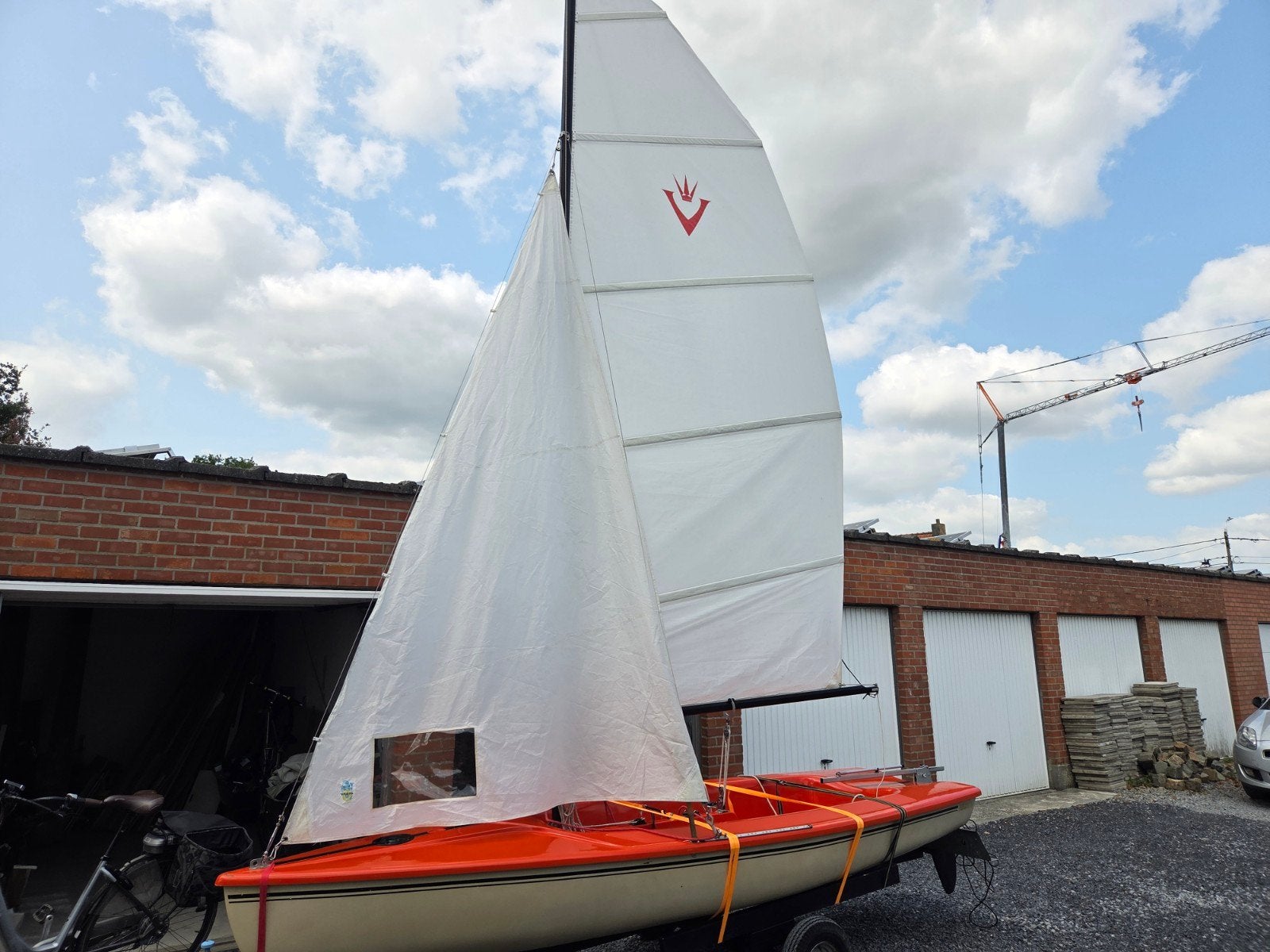 Atlanta vario zeilboot met wegtrailer en extra toebehoren, Watersport en Boten, Open zeilboten, Ophalen, Roer