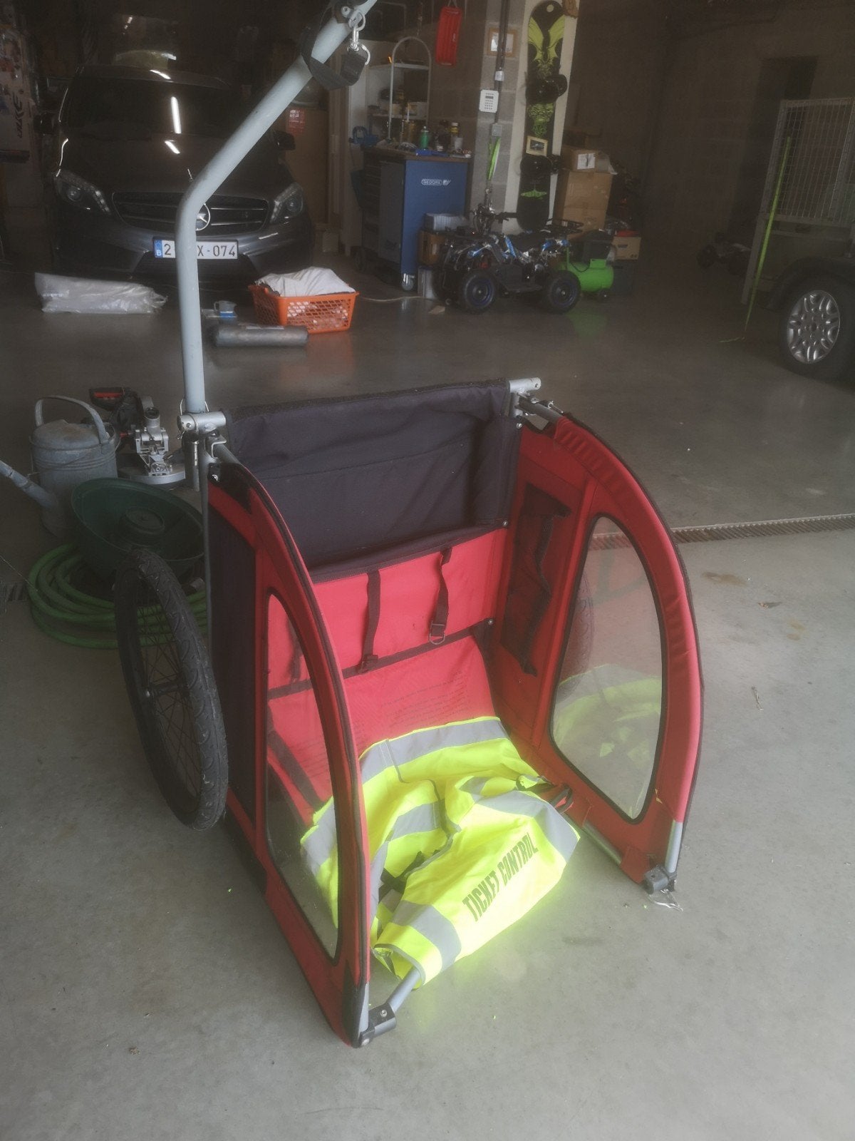 Remarque Vélo info 0498346419, Comme neuf, Remorque pour enfant, 80 kg ou plus, Pliable
