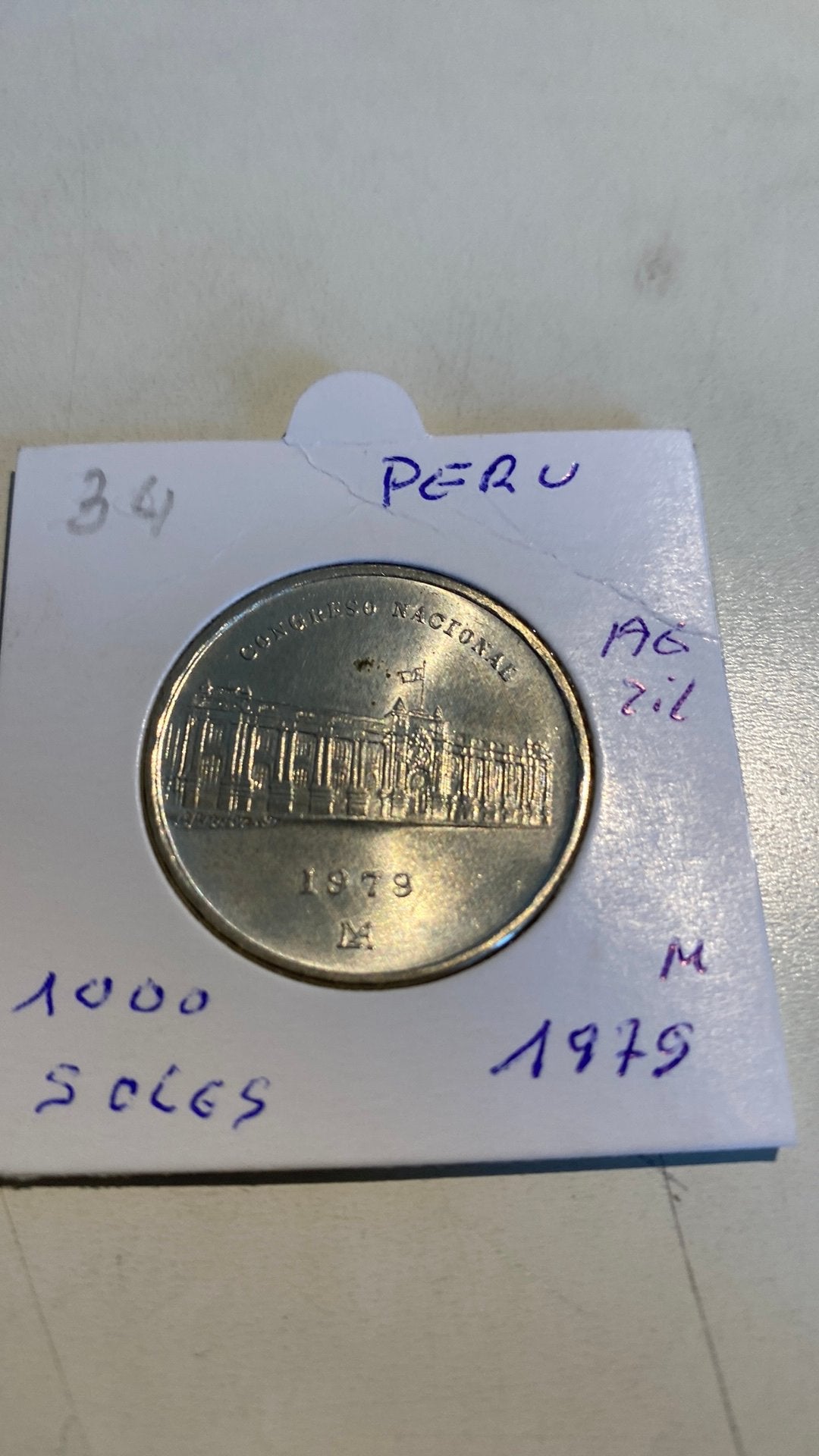 Zilver munt Peru, Postzegels en Munten, Verzenden, Zilver