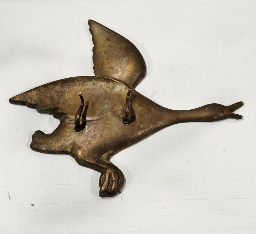 Eend gans koperen wanddecoratie ,  kleerhanger, Antiek en Kunst, Ophalen of Verzenden